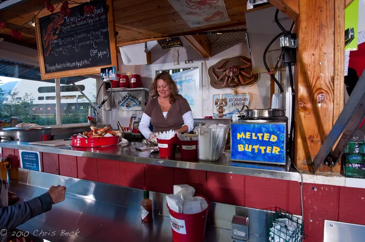 The early days of Tracy's King Crab Shack on the Juneau waterfront