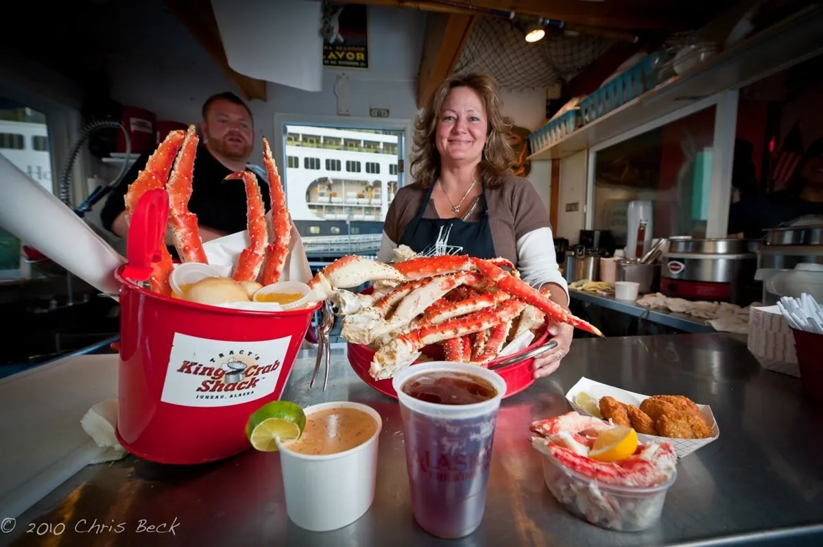 Tracy's King Crab Shack's permanent home on the Juneau docks